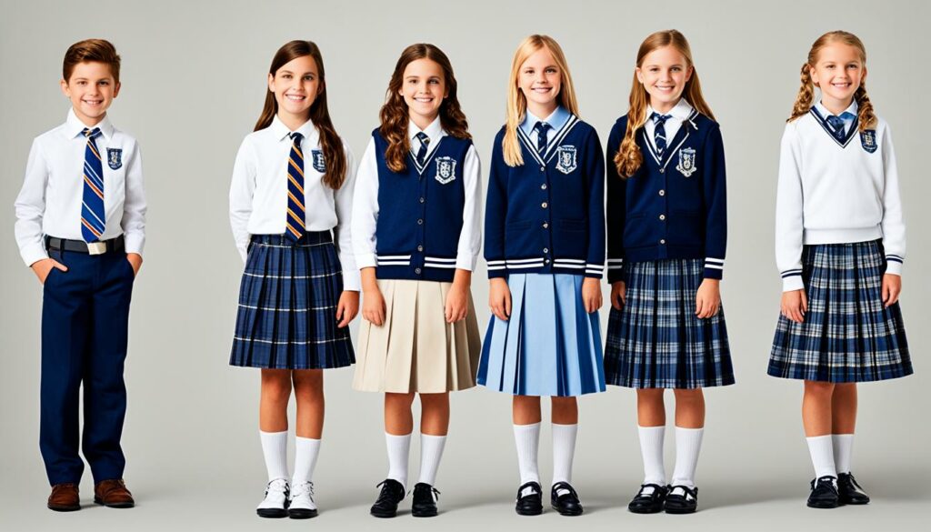 common uniform styles in private schools